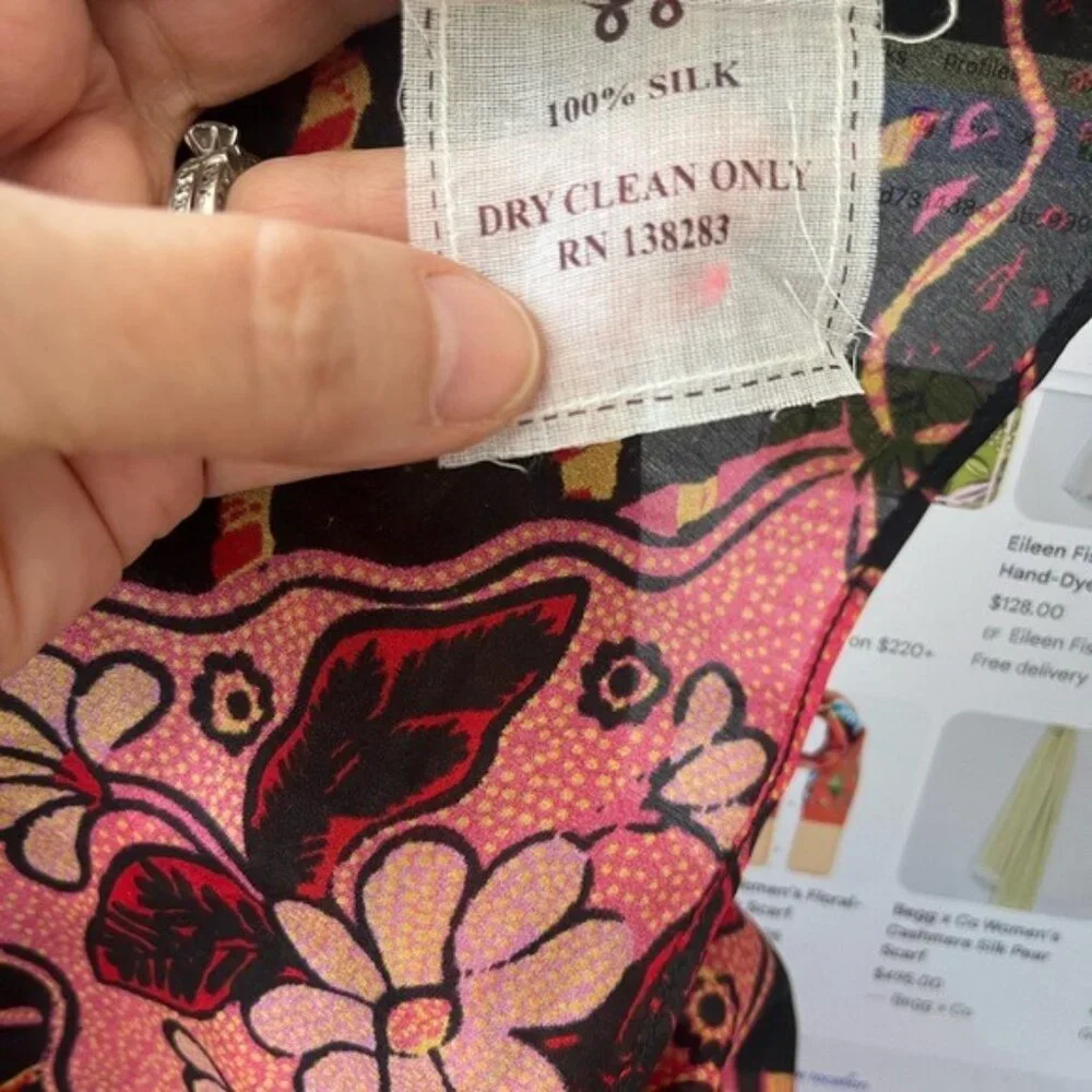 NWT‎ FIGUE  Large Floral Silk Scarf